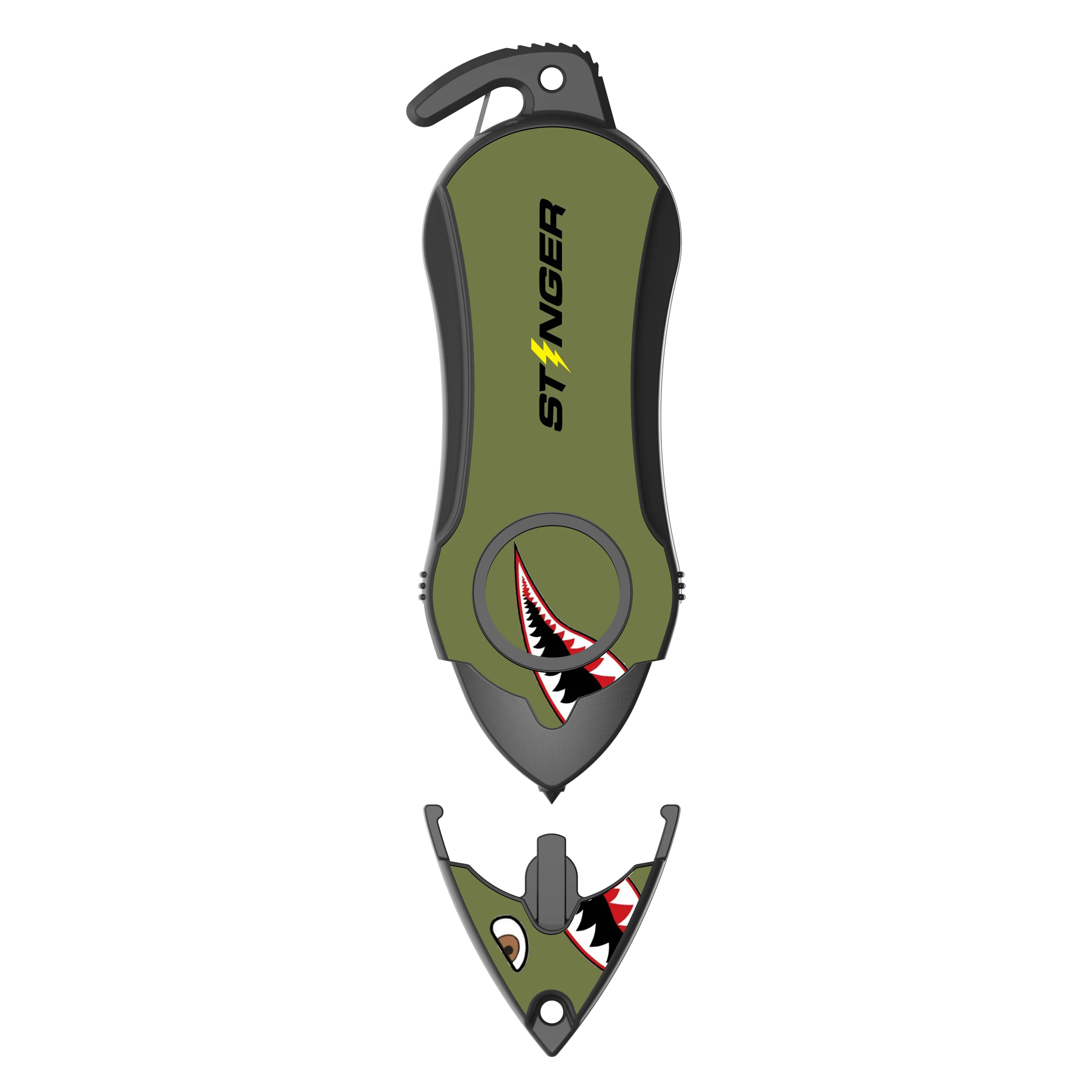 Stinger Personal Safety Alarm Keychain Emergency Tool: Siren Alarm, Seat Belt Cutter, Glass Breaker (Shark) - Image 3