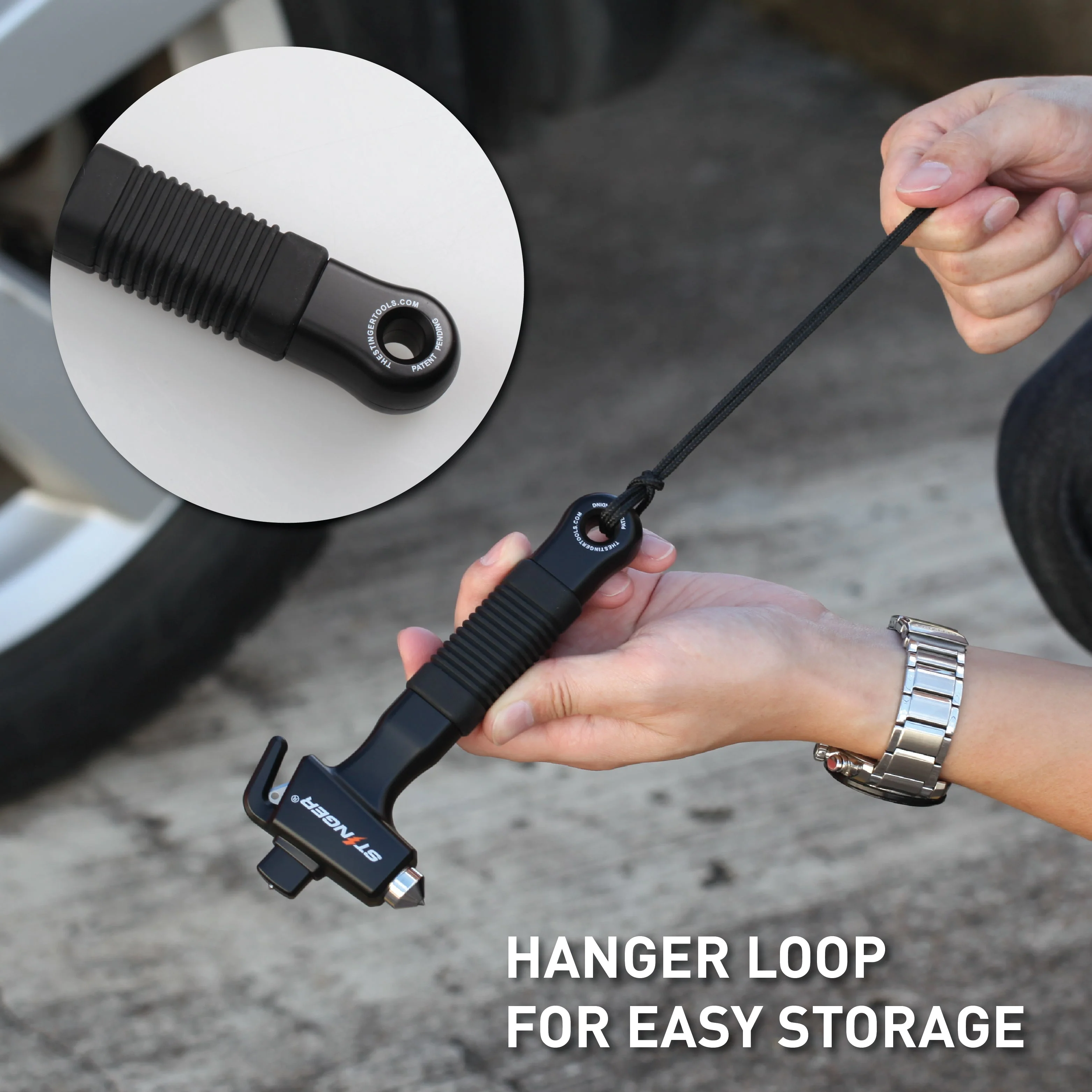 Stinger Super Duty Car Emergency Escape Hammer (Black) - Image 3