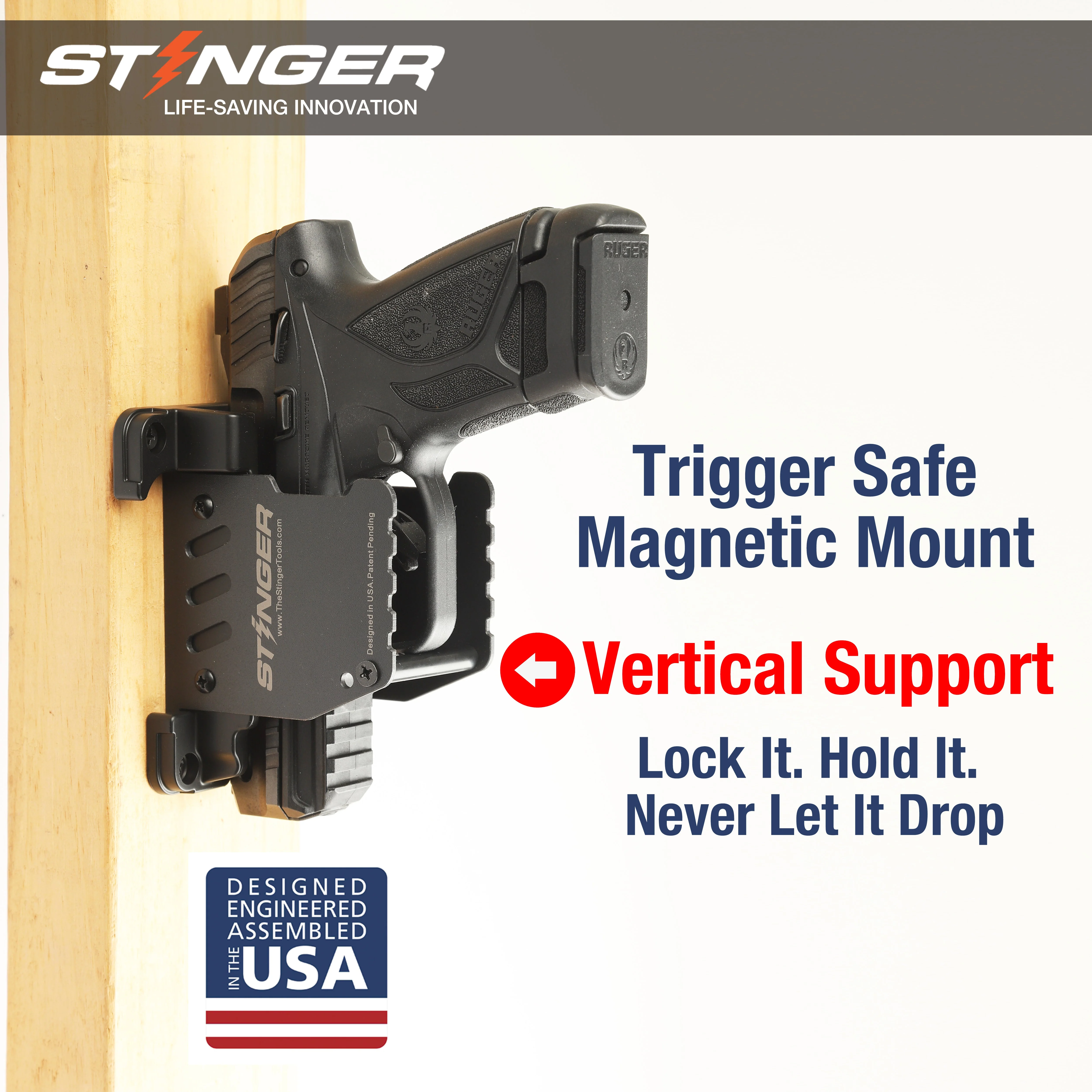 Stinger TRIGGER SAFE Magnet Gun Mount (T1) w/ Safety Trigger Guard Protection - Image 3