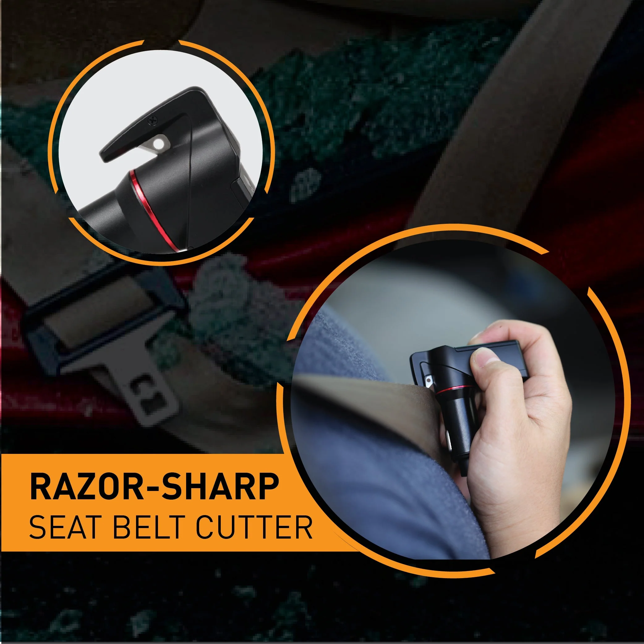 Stinger USB Car Charger Emergency Tool, Seatbelt Cutter, Spring-Loaded Car Window Breaker (Red Punisher) - Image 8