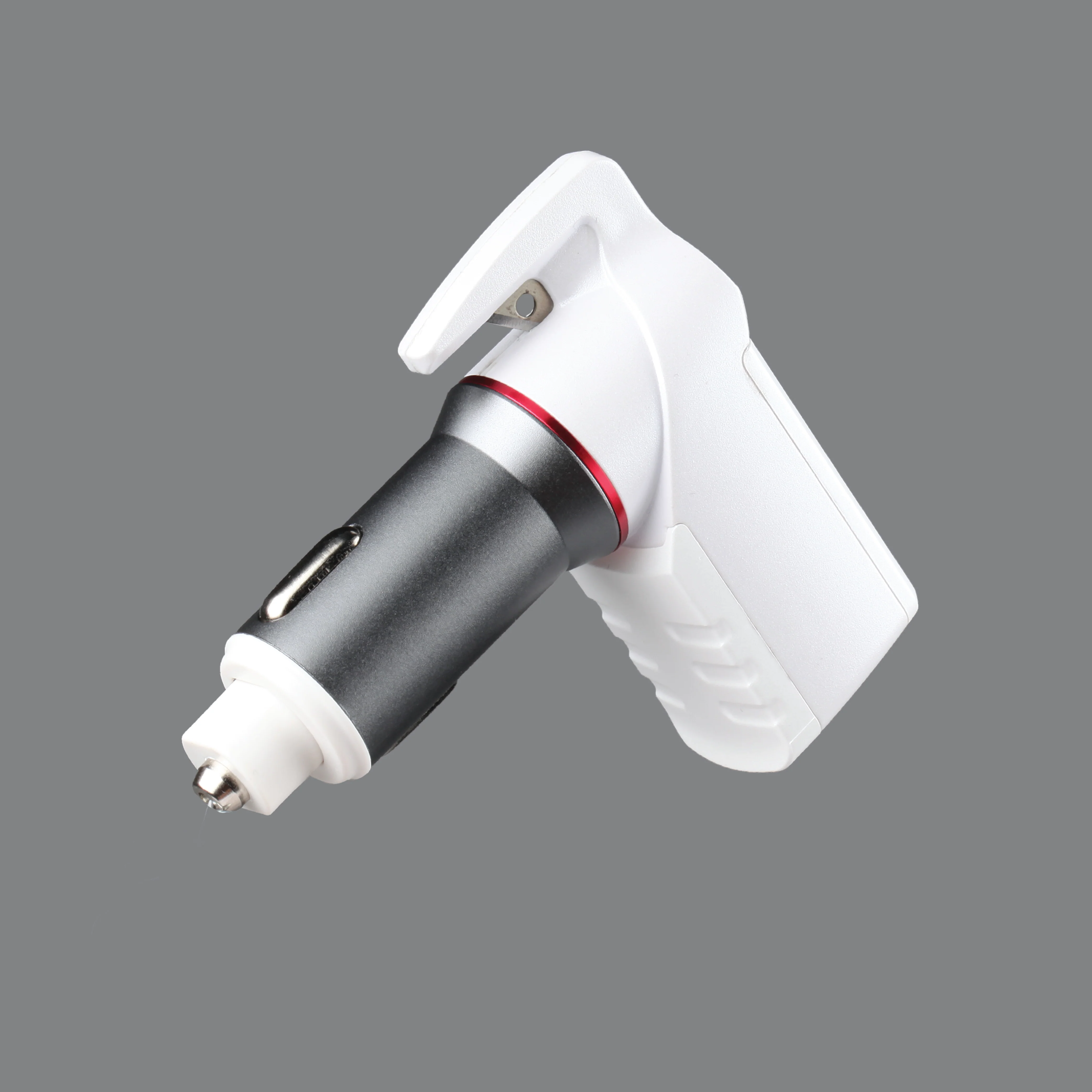 Stinger USB Car Charger Emergency Tool, Seatbelt Cutter, Spring-Loaded Car Window Breaker (White)