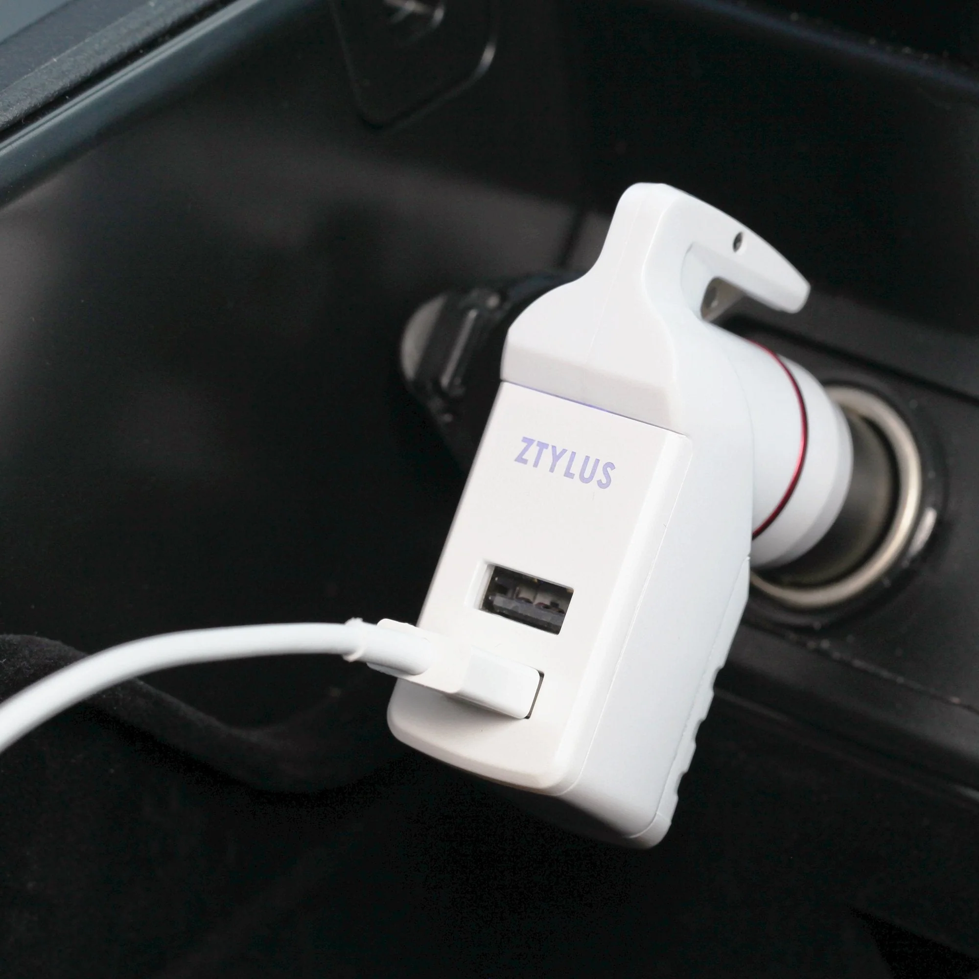 Stinger USB Car Charger Emergency Tool, Seatbelt Cutter, Spring-Loaded Car Window Breaker (White) - Image 3