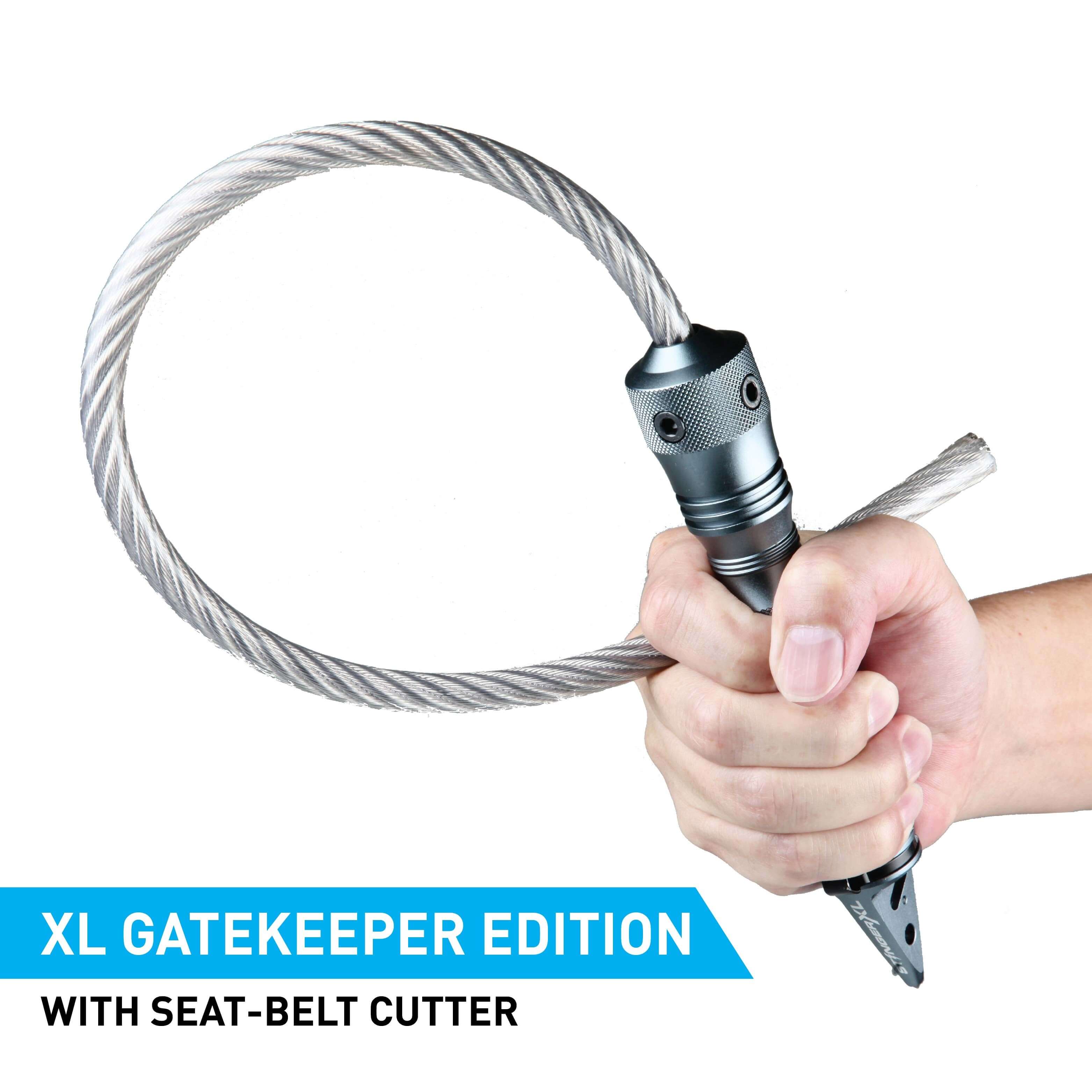 Stinger Whip Car Emergency Tool with Seat Belt Cutter and Window Breaker (XL Gatekeeper Edition, Tungsten Grey) - Image 4