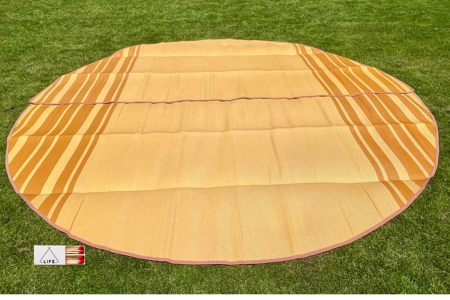 Striped Bell Tent Floor Matting | Citrus Tones | 13' (4M) - Image 3