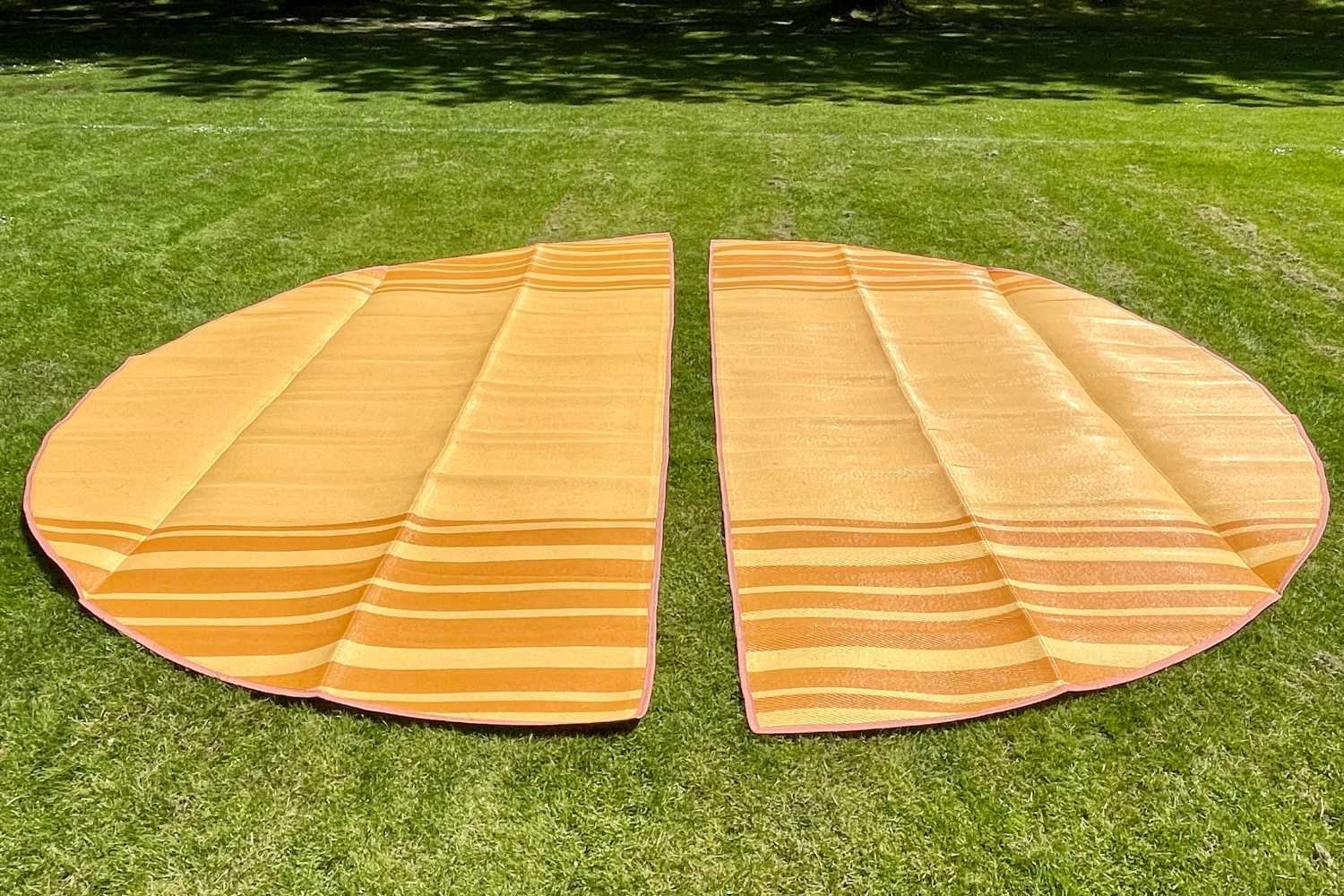 Striped Bell Tent Floor Matting | Citrus Tones | 13' (4M) - Image 4