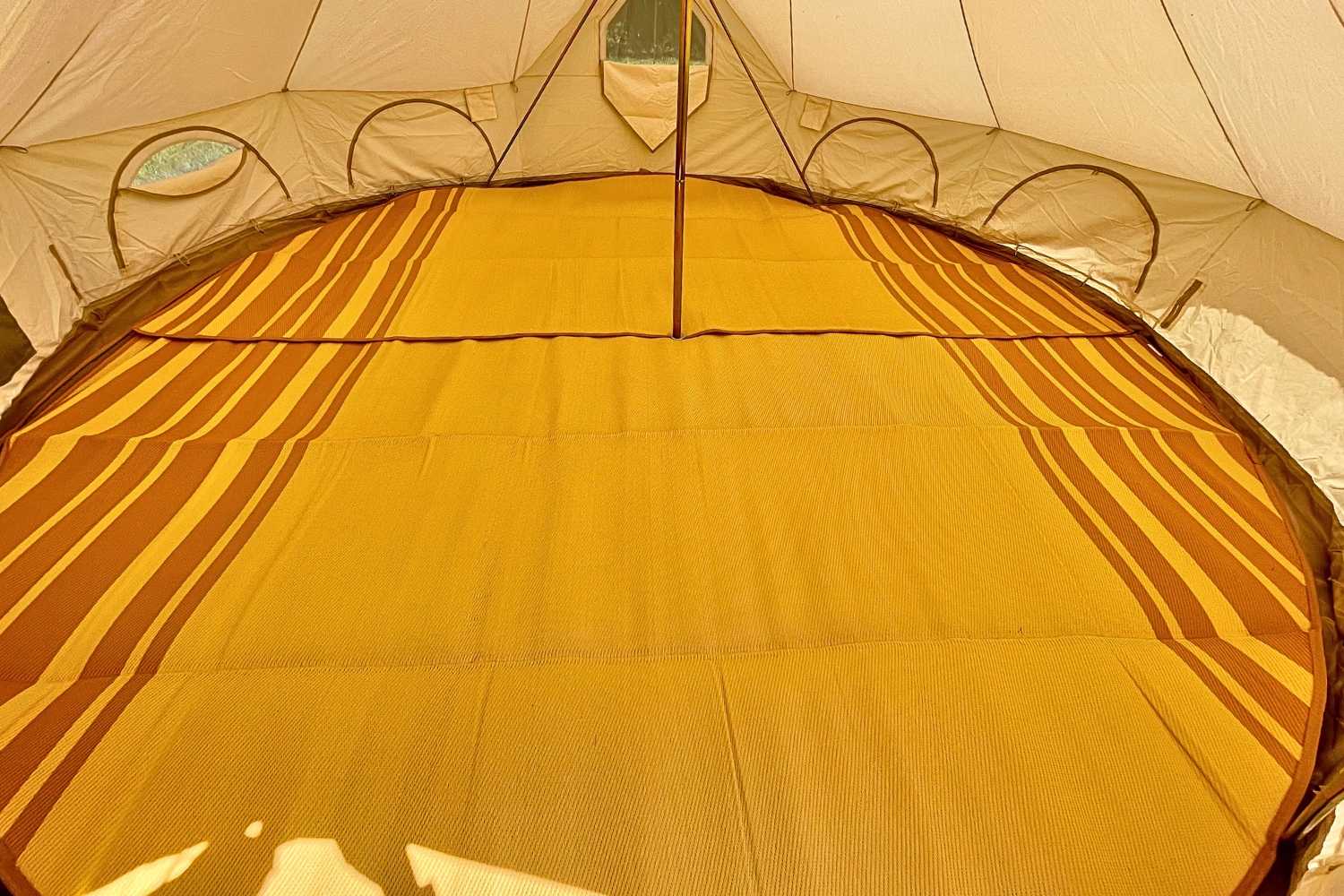 Striped Bell Tent Floor Matting | Citrus Tones | 13' (4M) - Image 5