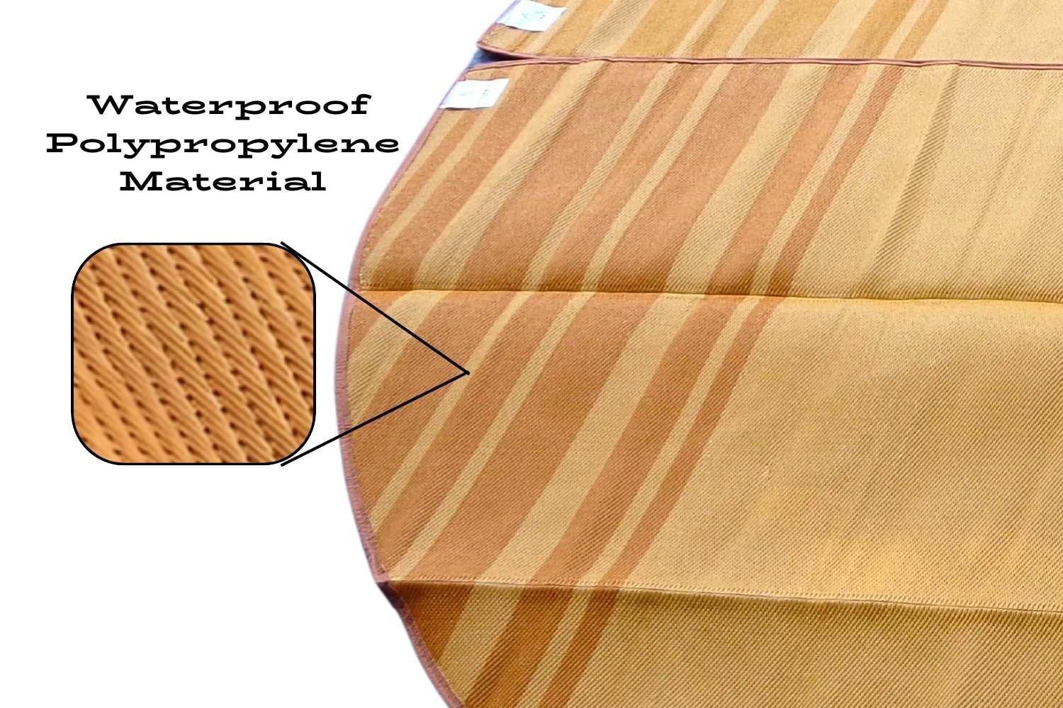 Striped Bell Tent Floor Matting | Citrus Tones | 13' (4M) - Image 8