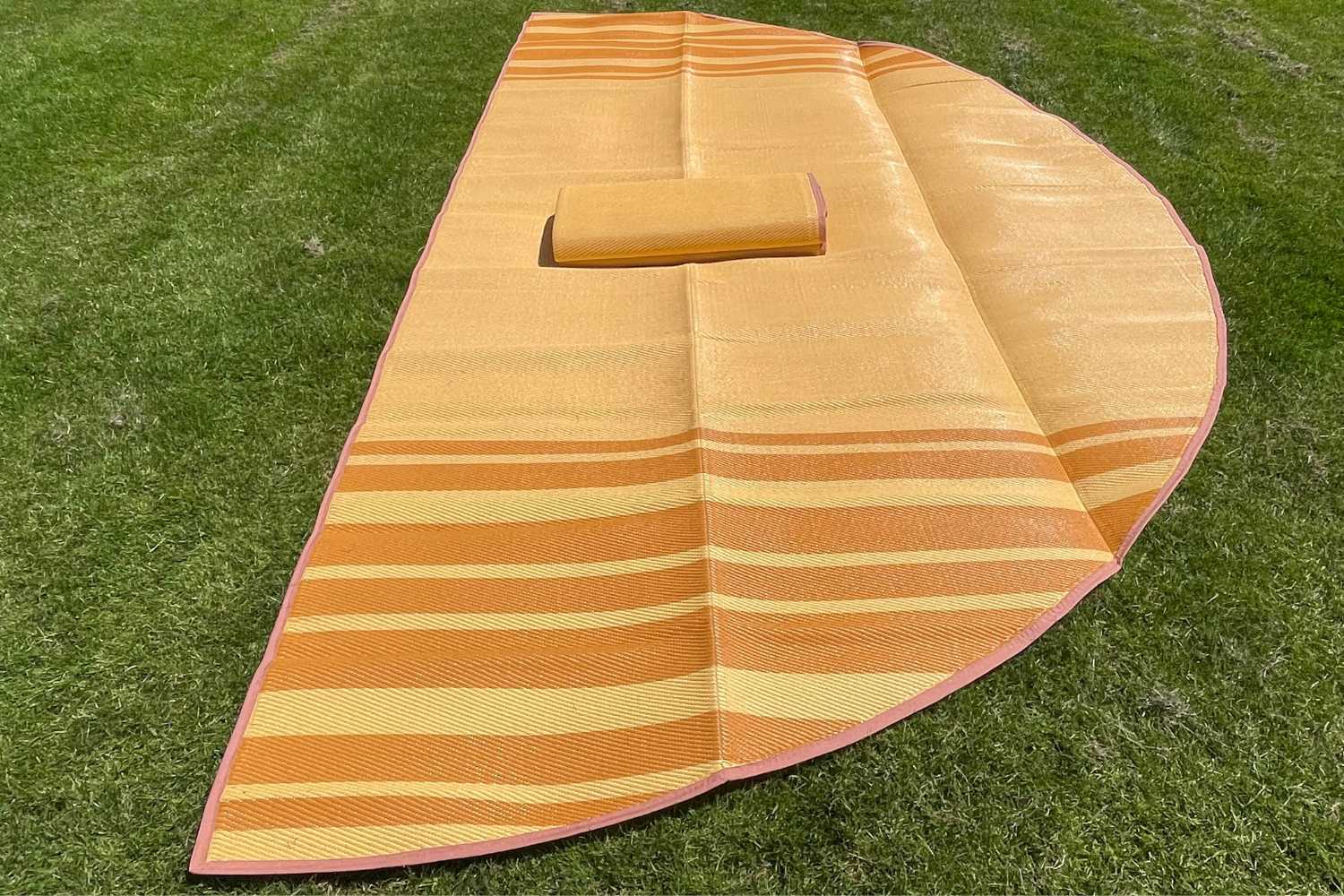 Striped Bell Tent Floor Matting | Citrus Tones | 13' (4M) - Image 9