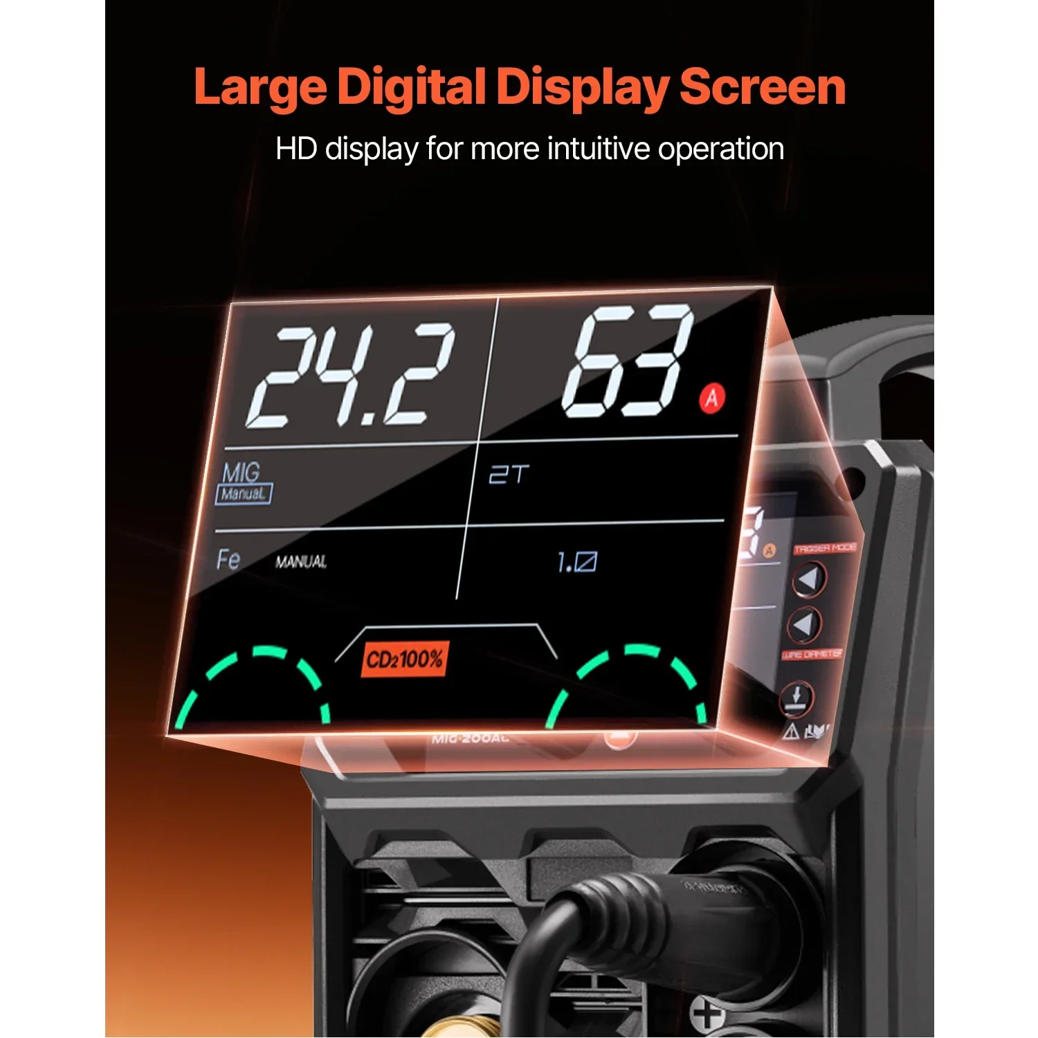 SucceBuy 5-in-1 MIG Welder 200Amp Multi-Process MIG TIG Stick Welding Machine LCD - Image 5