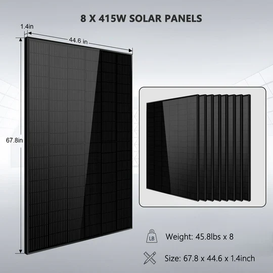 SunGold Off-Grid Solar Kit | 6500W/8000W 48VDC 120V/240V | LiFePO4 10.24KWH/20.48KWH Lithium Battery | 3320W Solar PV - Image 5