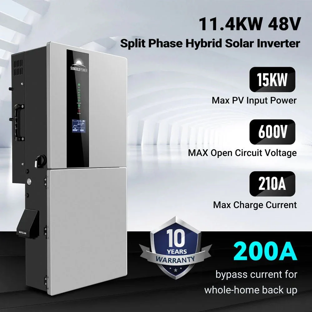 Sungold Power 11.4kW 48V Split Phase Hybrid Solar Inverter SGN-11K15PRO - Image 2