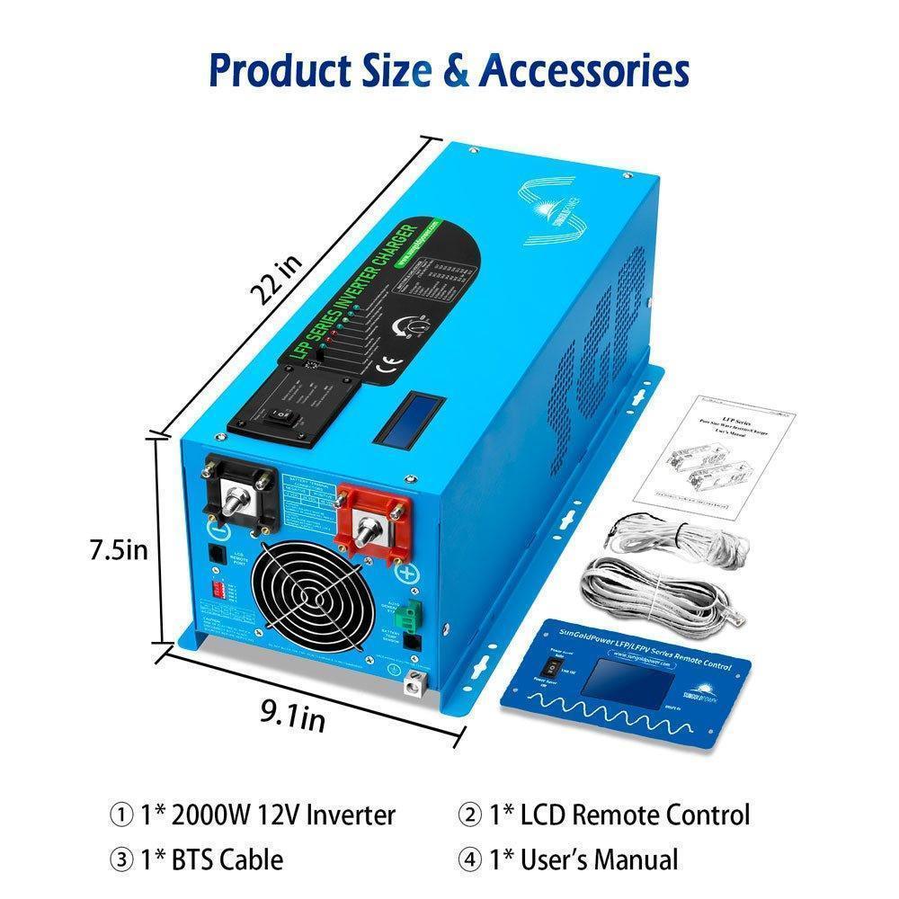 Sungold Power 2000W DC 12V Pure Sine Wave Inverter With Charger - Image 6