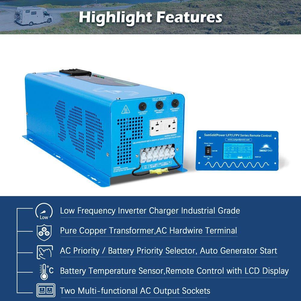 Sungold Power 4000W DC 48V Split Phase Pure Sine Wave Inverter With Charger UL1741 Standard (SC) - Image 3