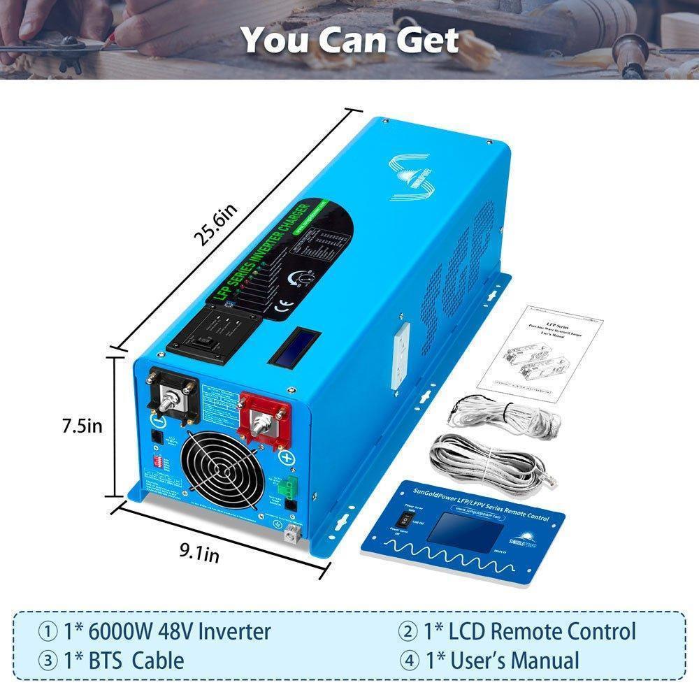 Sungold Power 6000W DC 48V Split Phase Pure Sine Wave Inverter With Charger - Image 6