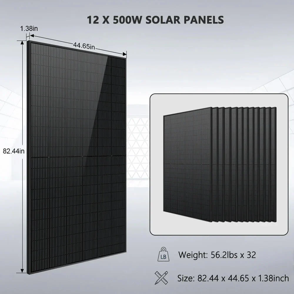 Sungold Power Hybrid Solar Kit 7.6KW 48V Split Phase 15.36KWH/30.72KWH Lithium Battery 415/ 500 Watt Solar Panel SGH-7.6N3E/ SGH-7.6DN6E - Image 4