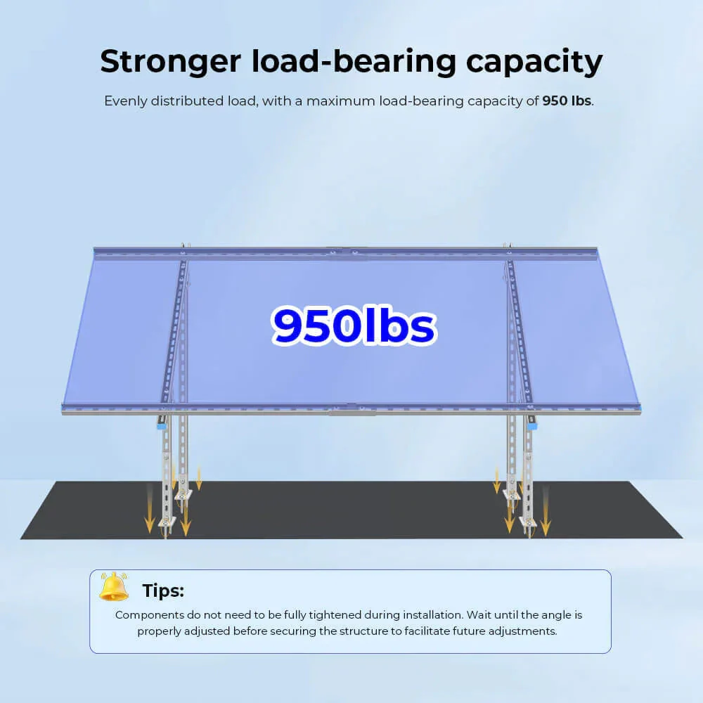 Sungold Power Modular & Expandable Ground Mount Brackets for 2× 400W–590W Solar Panels - Image 2