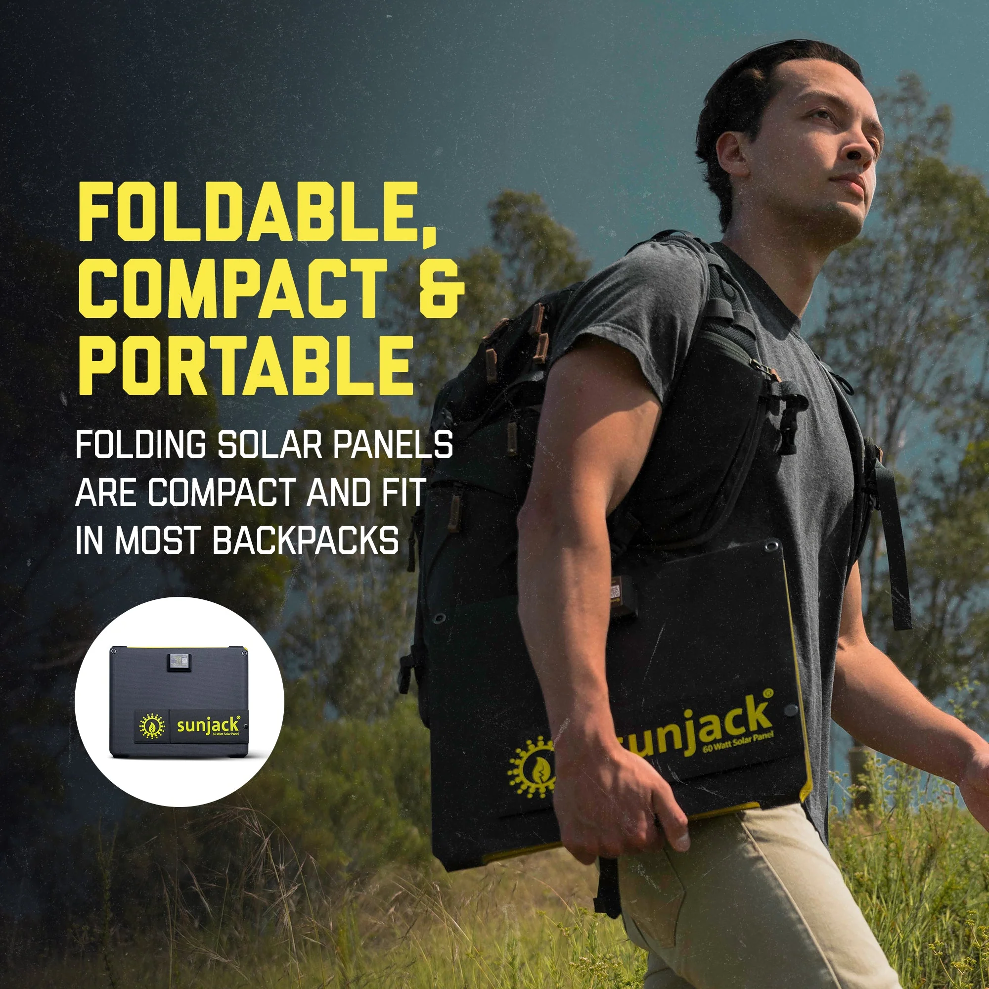 SunJack 120 Watt Solar Kit - Includes Two 60 Watt Foldable Solar Panels with Parallel Adapter Cable - Image 4