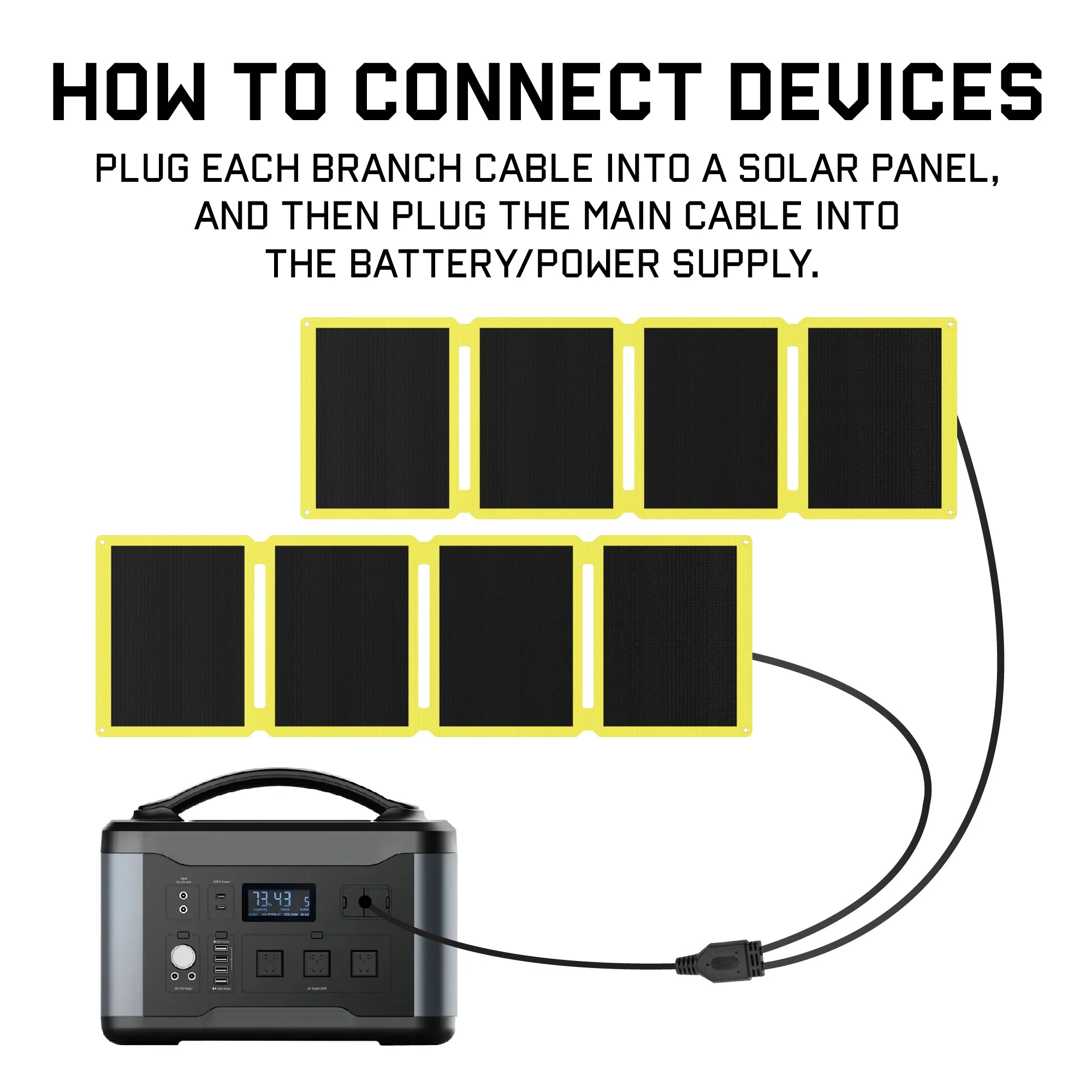 SunJack 120 Watt Solar Kit - Includes Two 60 Watt Foldable Solar Panels with Parallel Adapter Cable - Image 5