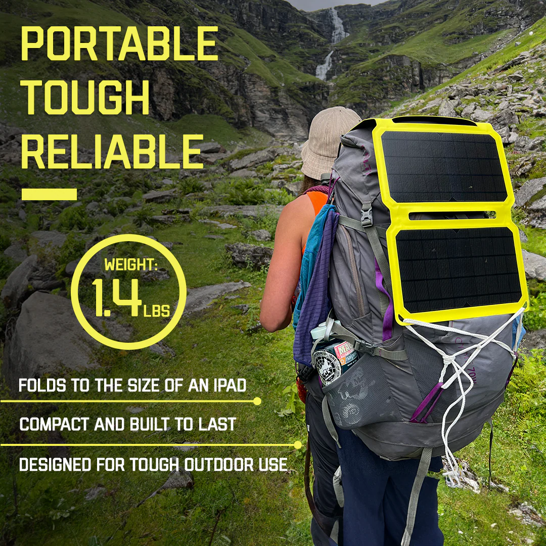SunJack 15 Watt ETFE Foldable Portable Solar Panel Charger with 10000mAh Power Bank Battery - Image 5