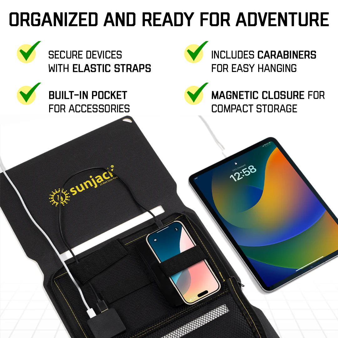 SunJack 25 Watt ETFE Foldable Portable Solar Panel Charger - Image 7