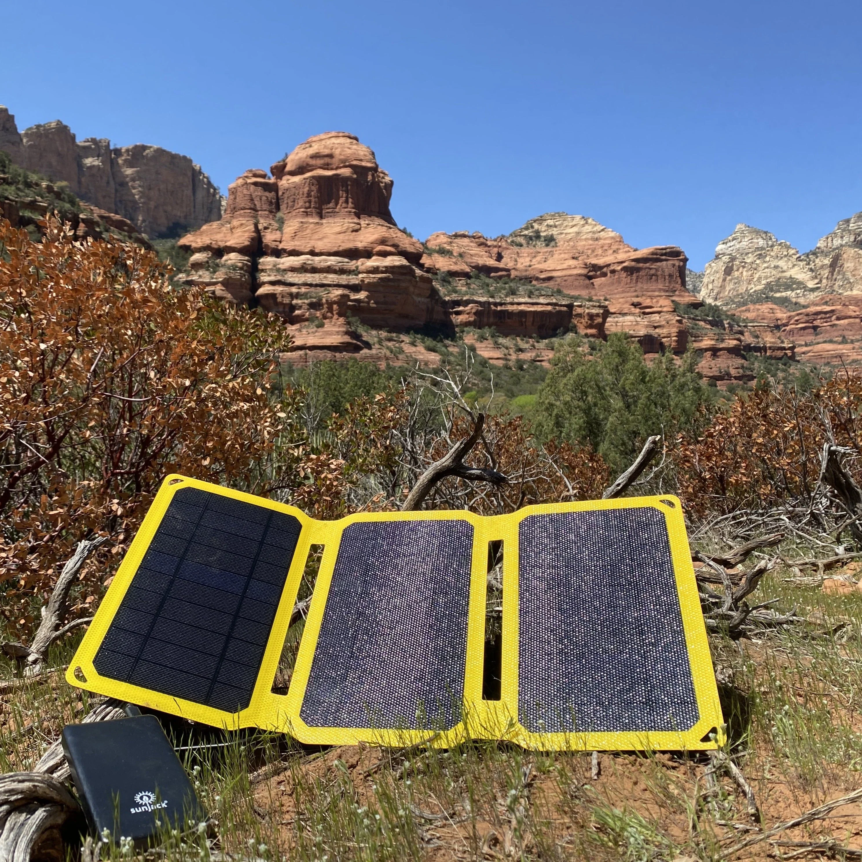 SunJack 25 Watt ETFE Foldable Portable Solar Panel Charger with Two 10000mAh Power Bank Batteries - Image 12