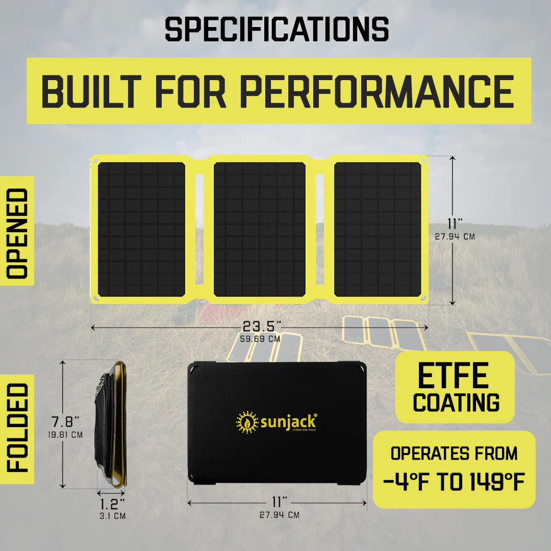 SunJack 25 Watt ETFE Foldable Portable Solar Panel Charger with Two 10000mAh Power Bank Batteries - Image 8