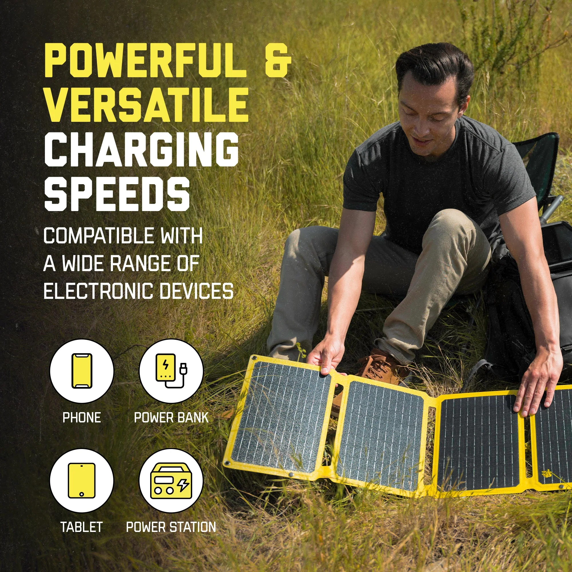 SunJack 40 Watt ETFE Foldable Portable Solar Panel Charger with Kickstands - Image 2