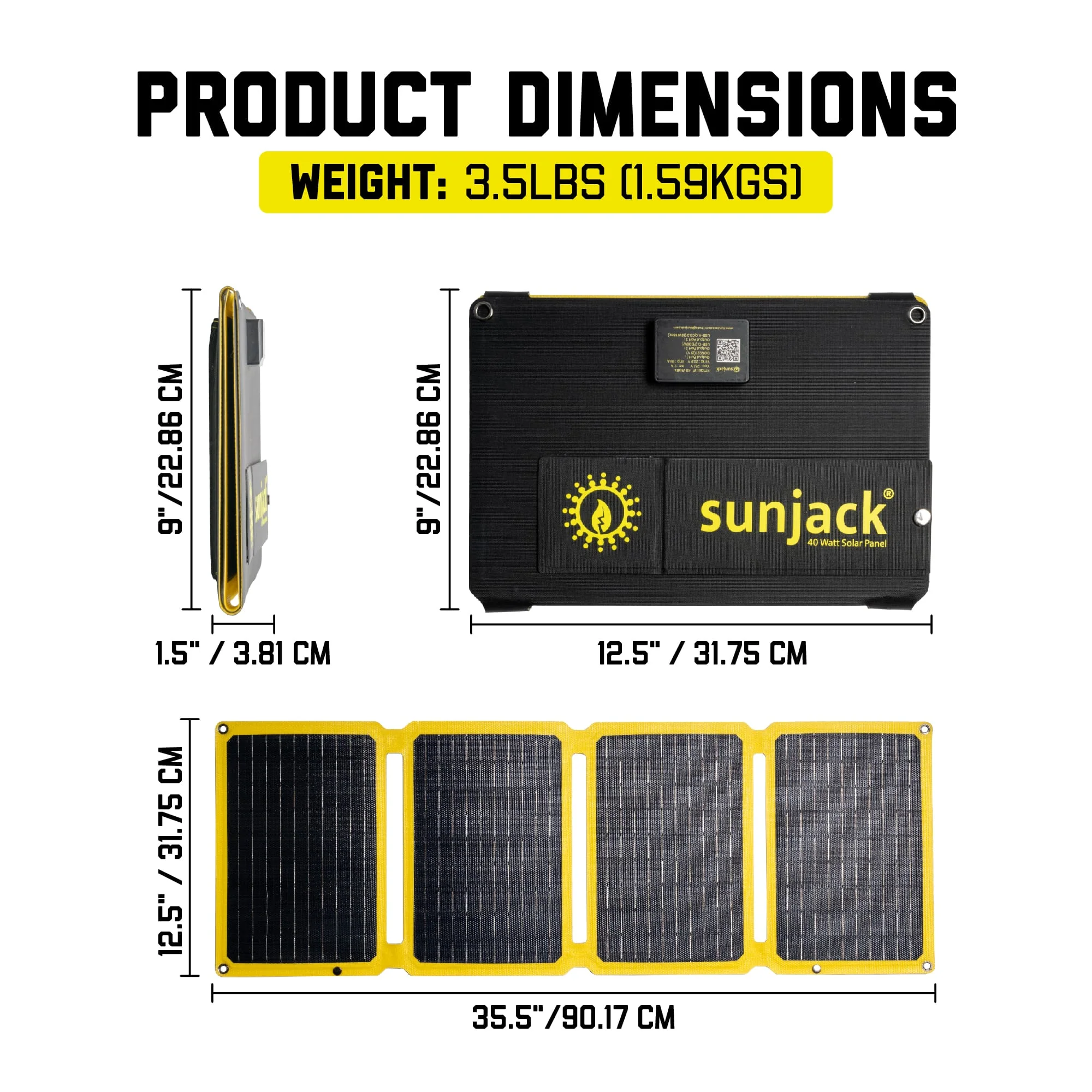 SunJack 40 Watt ETFE Foldable Portable Solar Panel Charger with Kickstands - Image 8