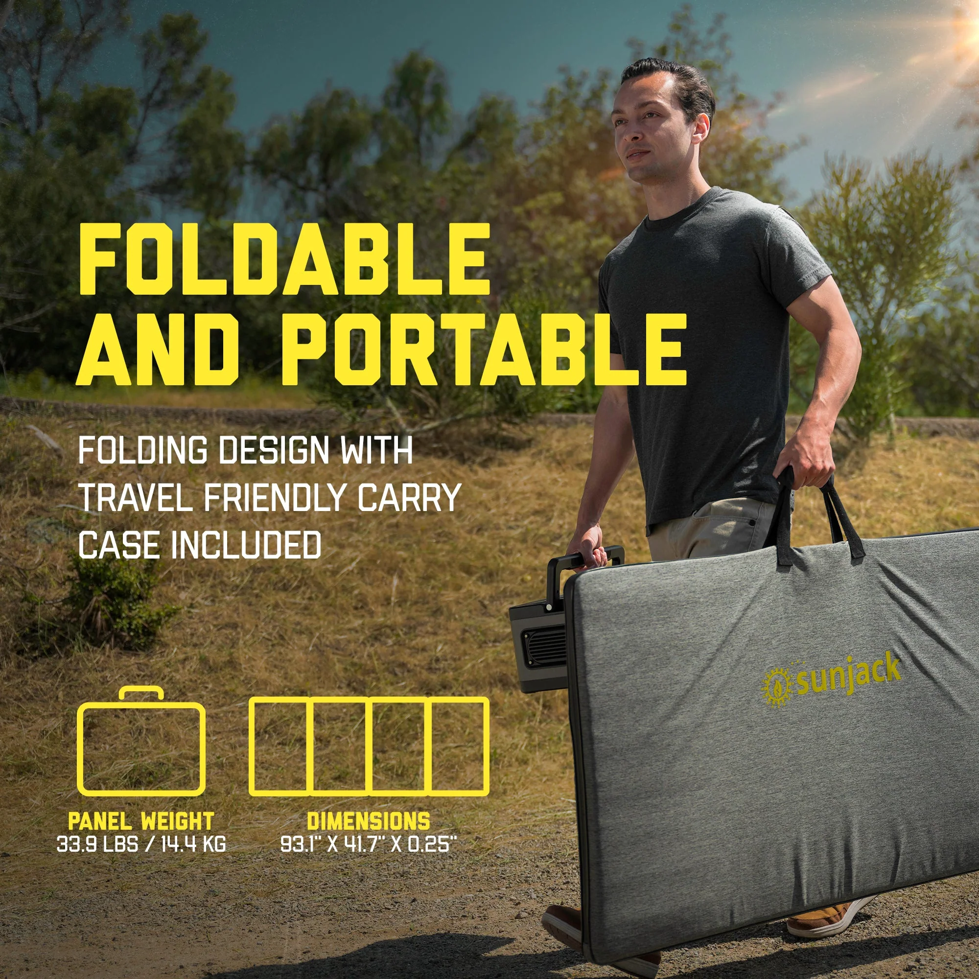 SunJack 400 Watt ETFE Foldable Portable Solar Panel Charger with Bracket Kickstands - Image 4