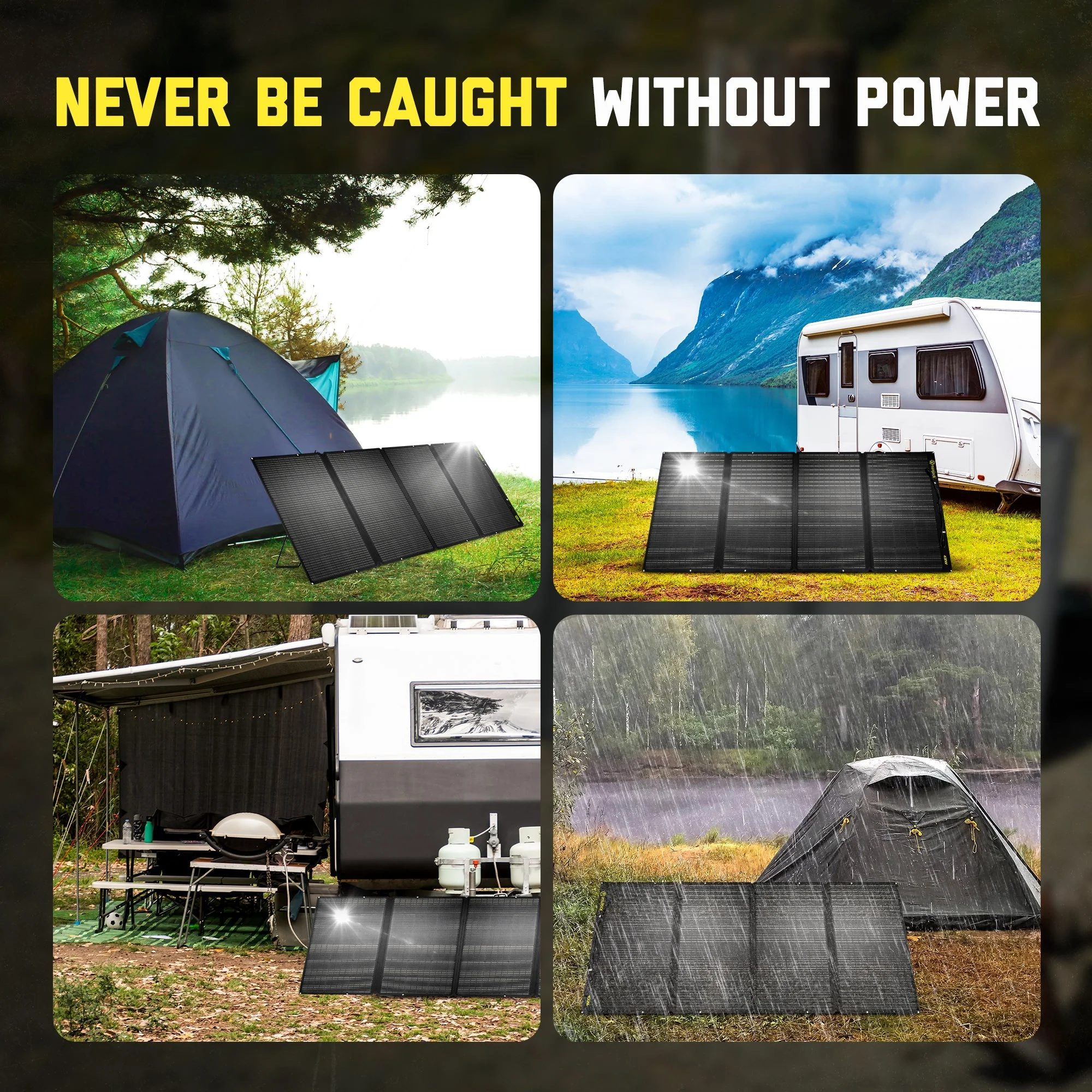 SunJack 400 Watt ETFE Foldable Portable Solar Panel Charger with Bracket Kickstands - Image 7