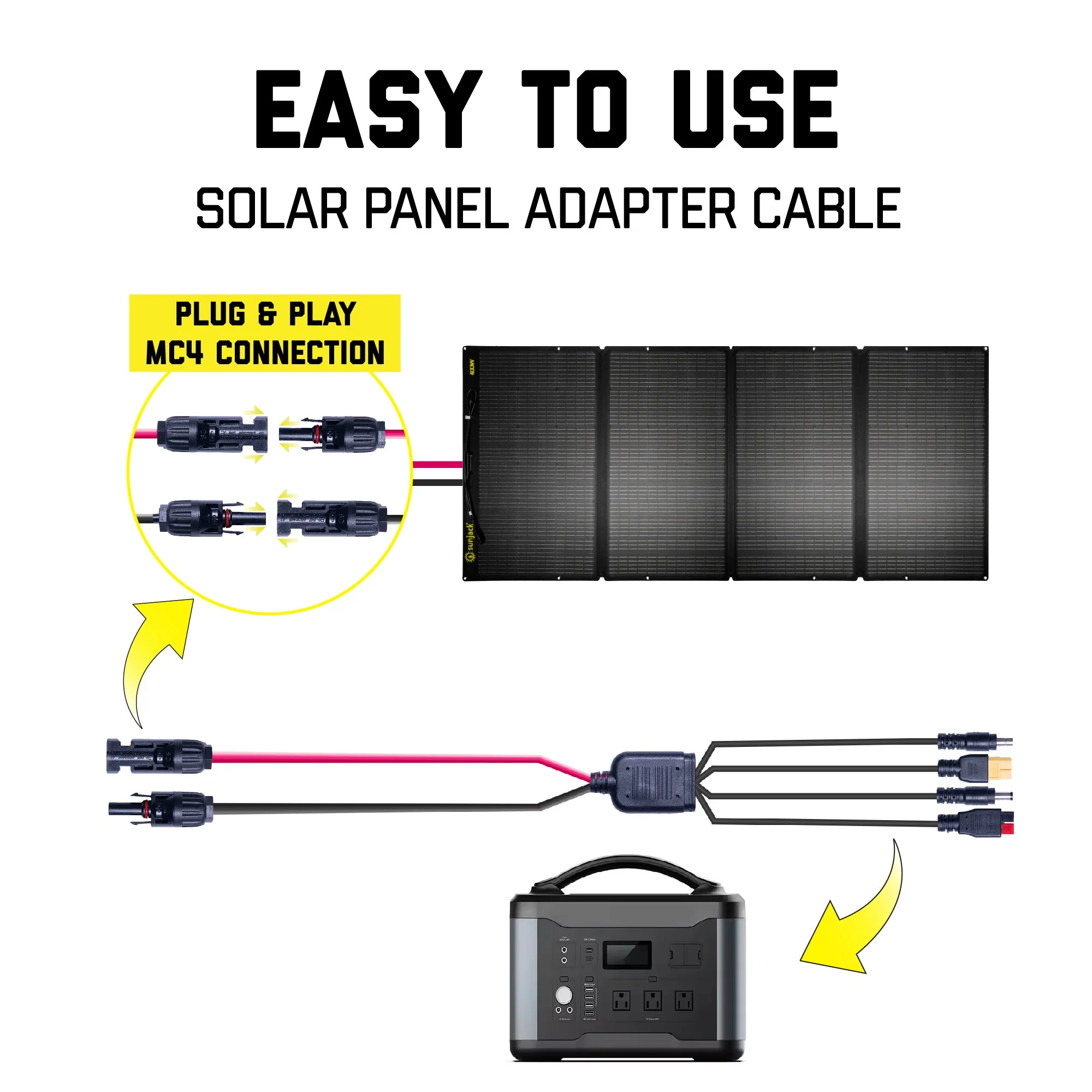 SunJack MC4 Solar Panel Adapter Cable, 12AWG / 10ft - Image 7