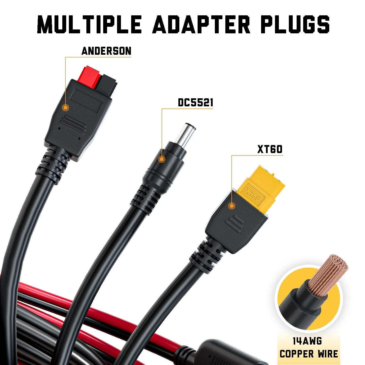SunJack MC4 Solar Panel Adapter Cable, 14AWG / 10ft - Image 2