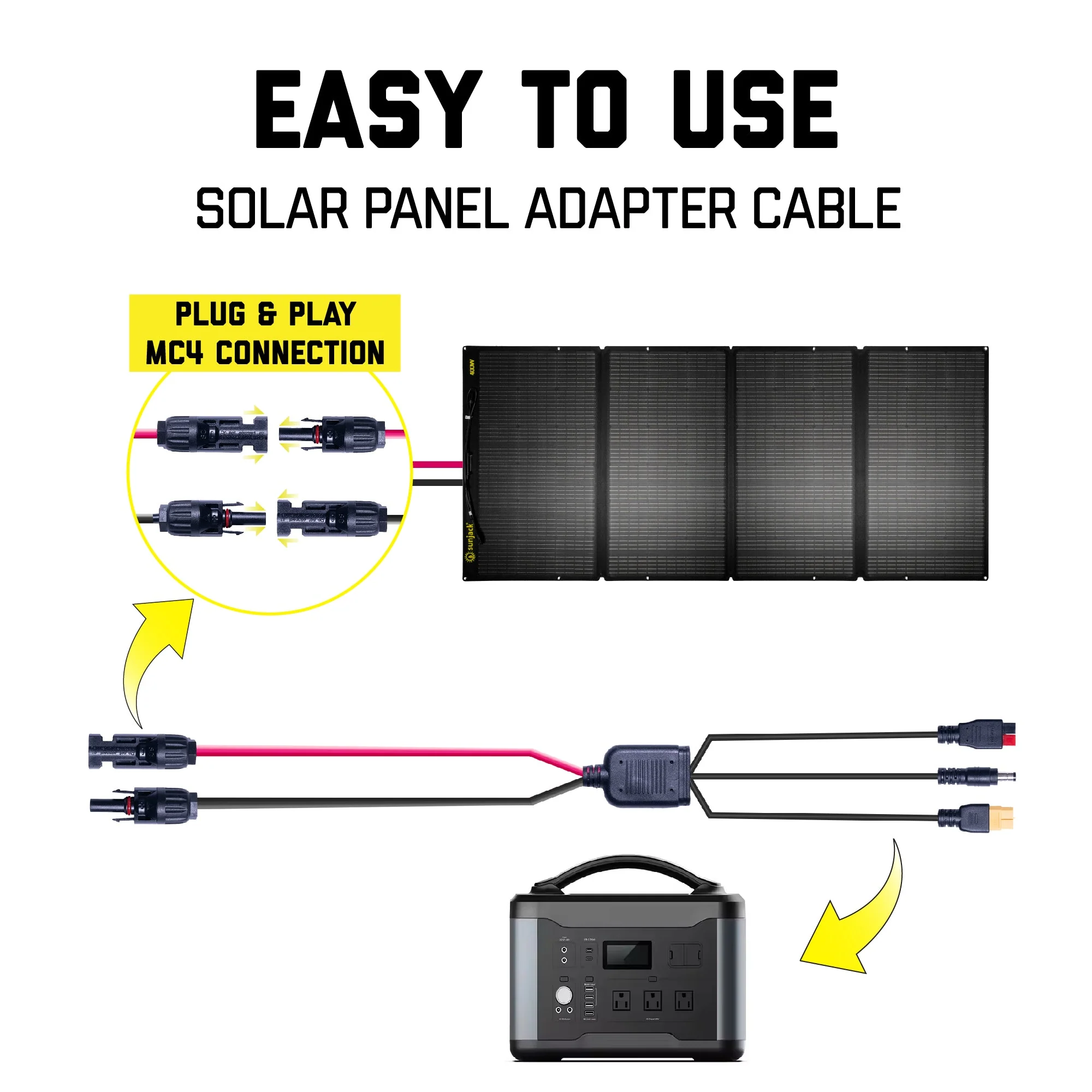 SunJack MC4 Solar Panel Adapter Cable, 14AWG / 10ft - Image 7