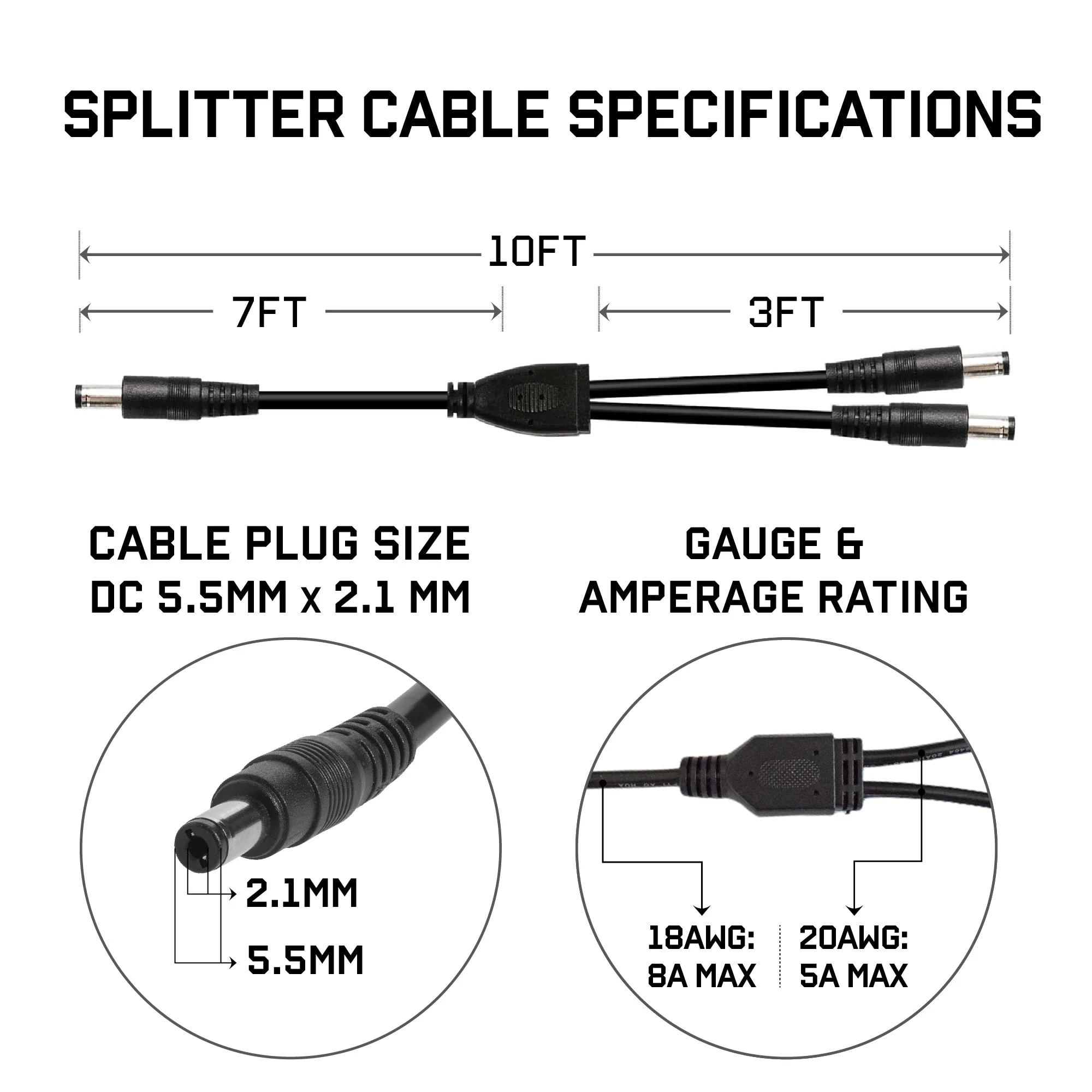 SunJack Y-Branch Parallel Adapter Splitter Cable 10ft - Image 5