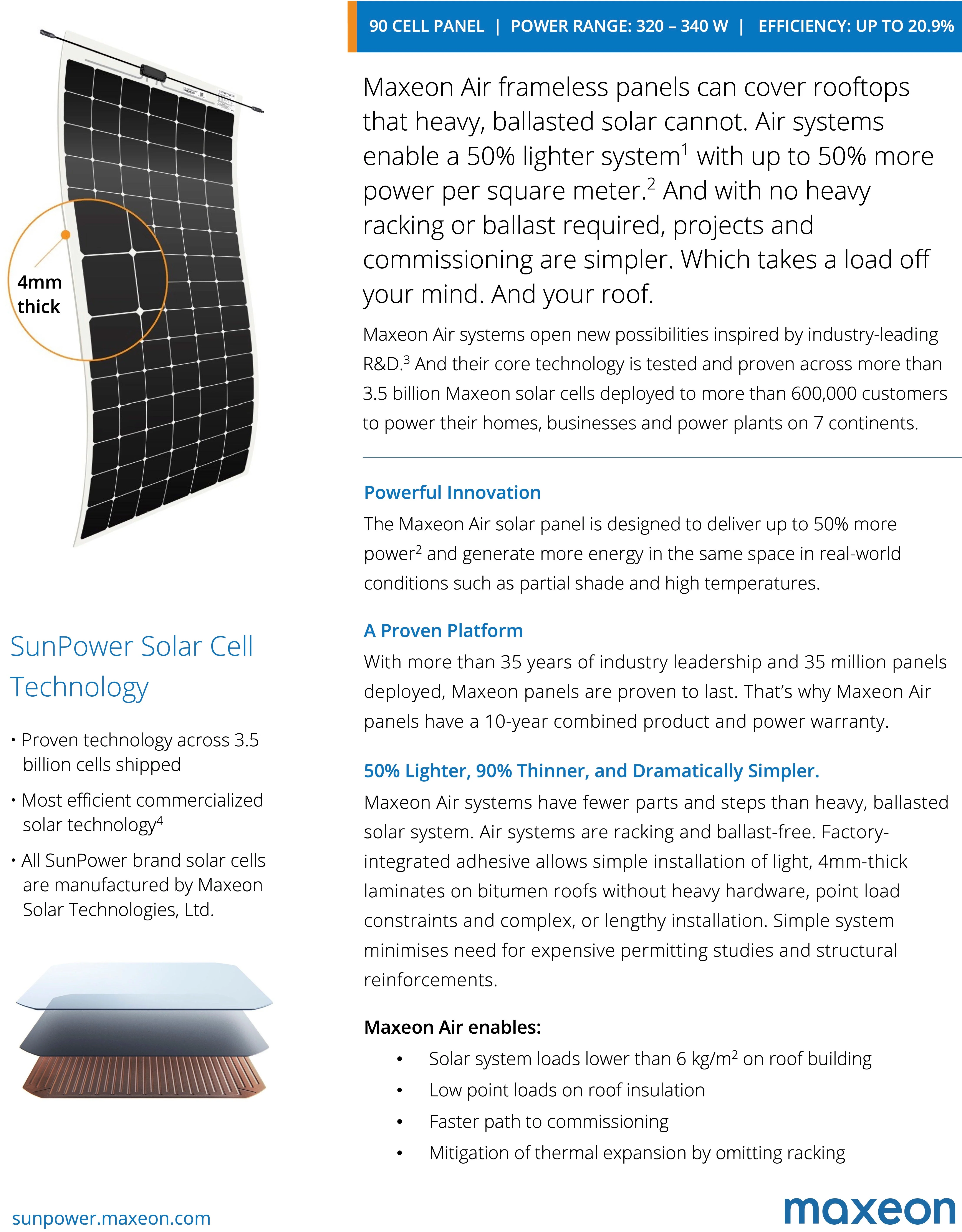 Sunpower Maxeon Air 330W Flexible Solar Panel - Image 3