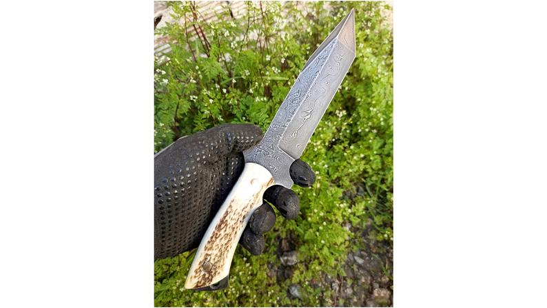 TANTO BLADE DAMASCUS HUNTING KNIFE - Image 2