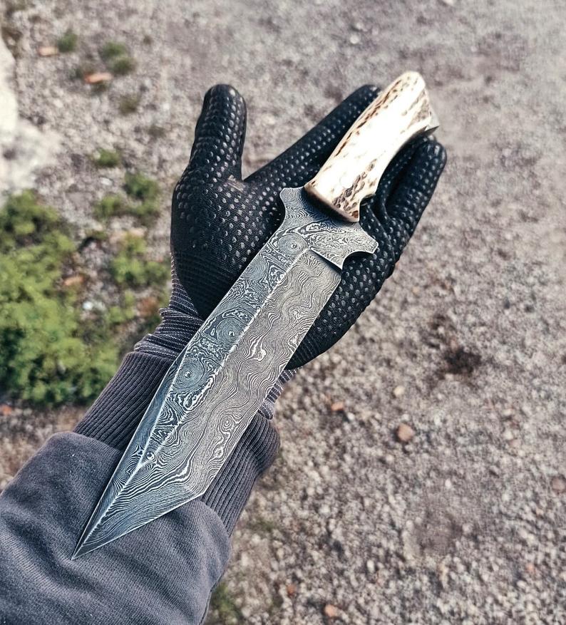 TANTO BLADE DAMASCUS HUNTING KNIFE - Image 3