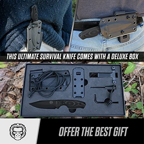 The Baby Silverback Survival Knife Giftset for Outdoors (Black Blade + Grey Liner) - Image 2