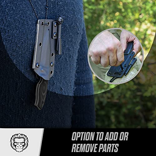 The Baby Silverback Survival Knife Giftset for Outdoors (Black Blade + Grey Liner) - Image 4