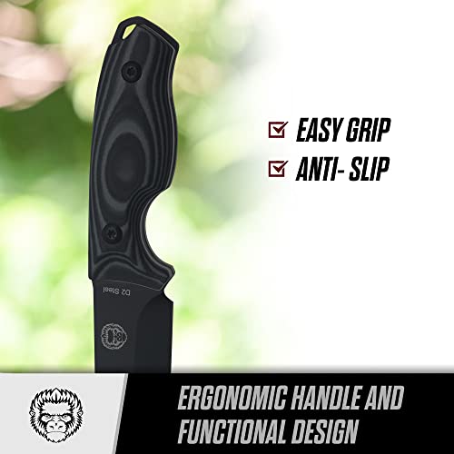 The Baby Silverback Survival Knife Giftset for Outdoors (Black Blade + Grey Liner) - Image 5