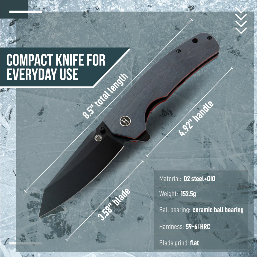 The Clip Point Folding Pocket Knife Giftset for Men and Women (Grey and Red) - Image 3