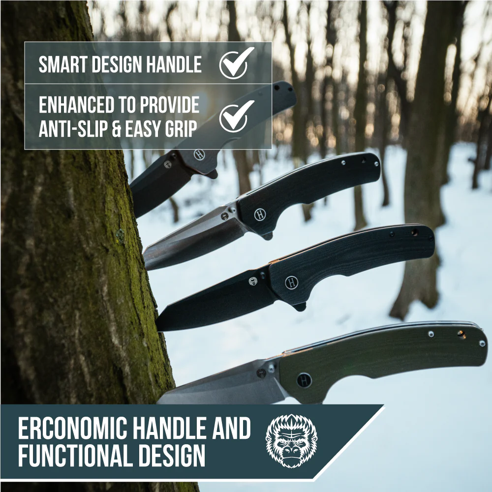 The Clip Point Folding Pocket Knife Giftset for Men and Women (Grey and Red) - Image 6