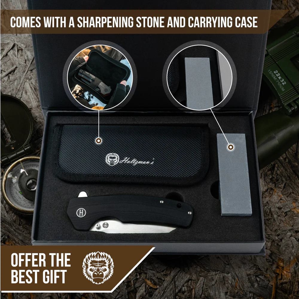 The Clip Point, Pioneer, Wild Trail Folding Pocket Knife Giftset Combo (Silver and Black) - Image 6
