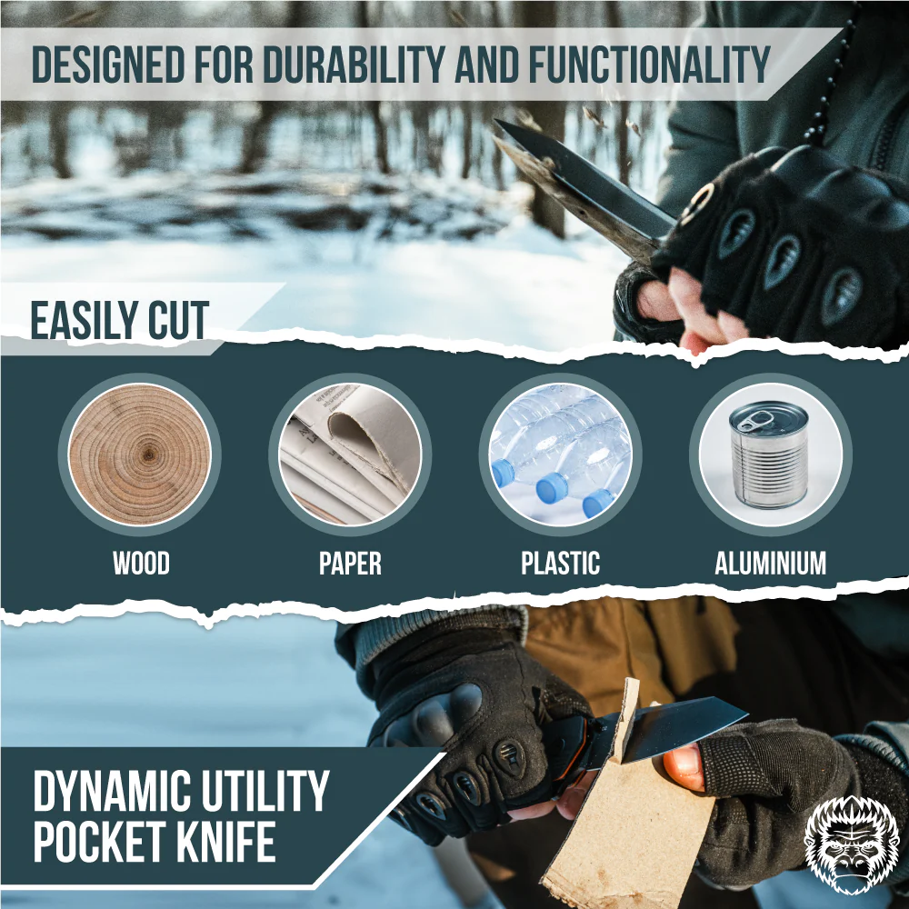 The Clip Point, Pioneer, Wild Trail Folding Pocket Knife Giftset Combo (Silver and Black) - Image 7