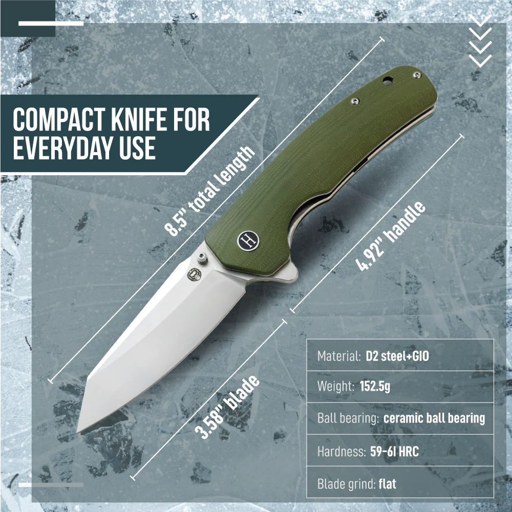 The Clip Point, Straight Back, Pioneer Folding Pocket Knife Giftset Combo (Silver and Green) - Image 5