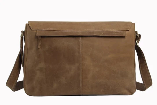 “The Courier” Vintage Leather Messenger Bag - Image 4