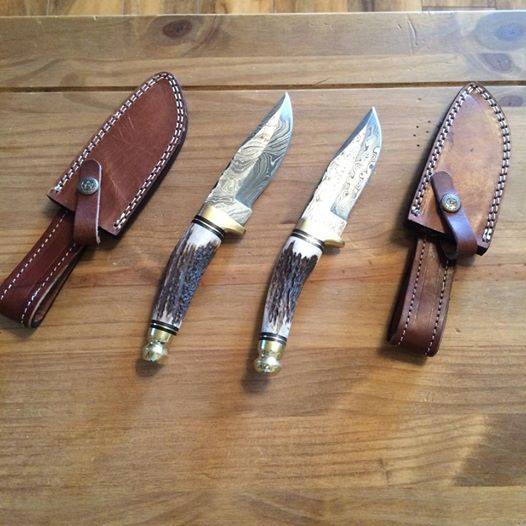 The Hunter’s Edge: Custom Handmade Damascus Steel Outdoor Hunting Knife | Antler Horn Handle | 8.5 Inches | KBS Knives - Image 2
