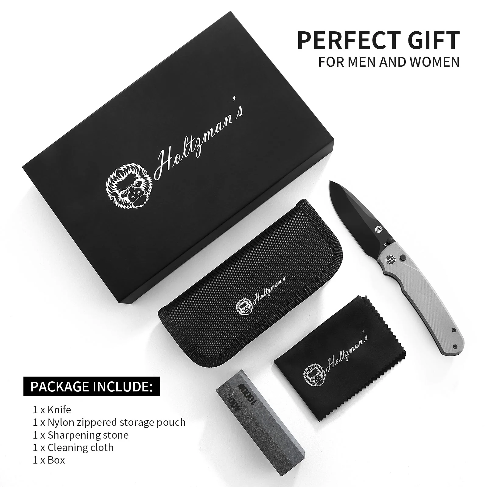 The Loyalist Folding Pocket Knife Giftset for Men and Women (Black and White) - Image 3
