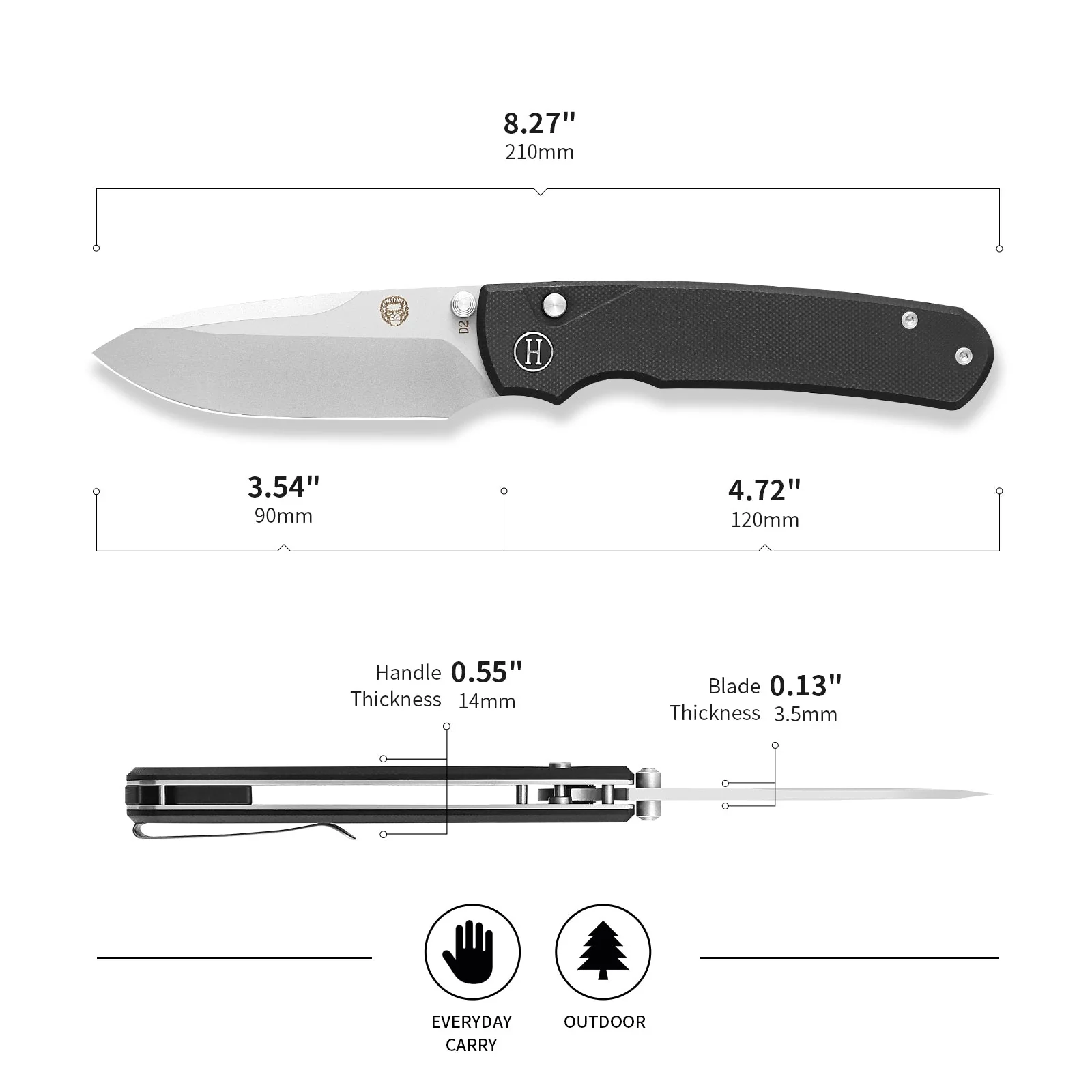 The Loyalist Folding Pocket Knife Giftset for Men and Women (Sand and Black) - Image 2