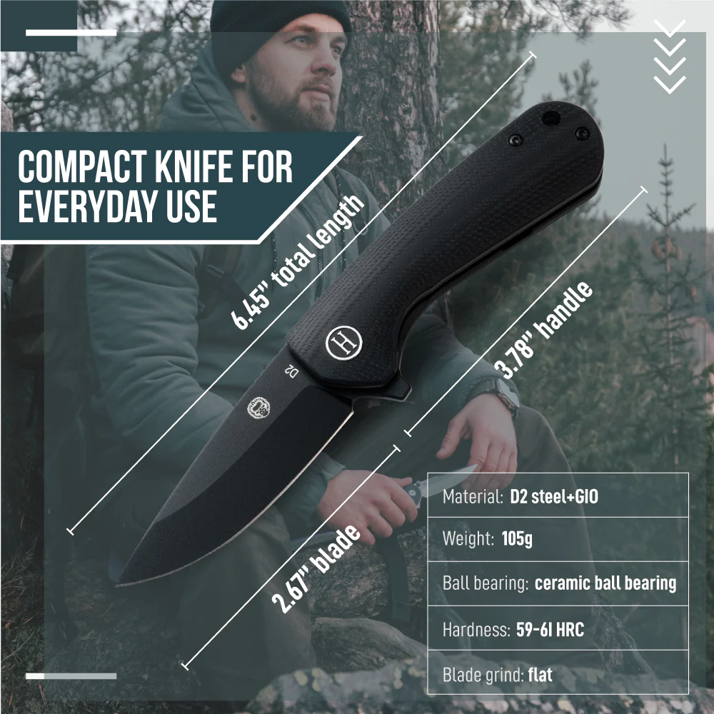 The Peasant Folding Pocket Knife Giftset for Men and Women (Black) - Image 5